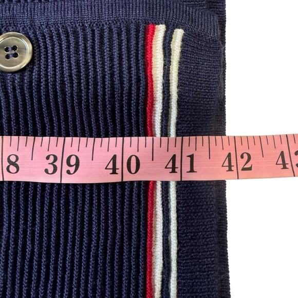 Thom Browne Navy Sleeveless Wool Blend Midi Sweater Dress - Picture 6 of 9